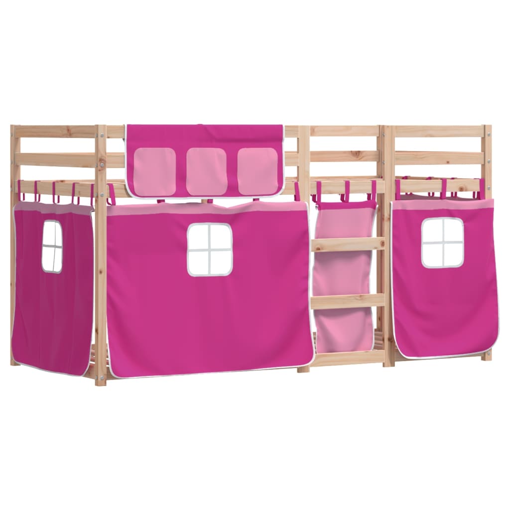 Letto a Castello senza Materasso Rosa 90x200 cm Legno di Pino 3283894