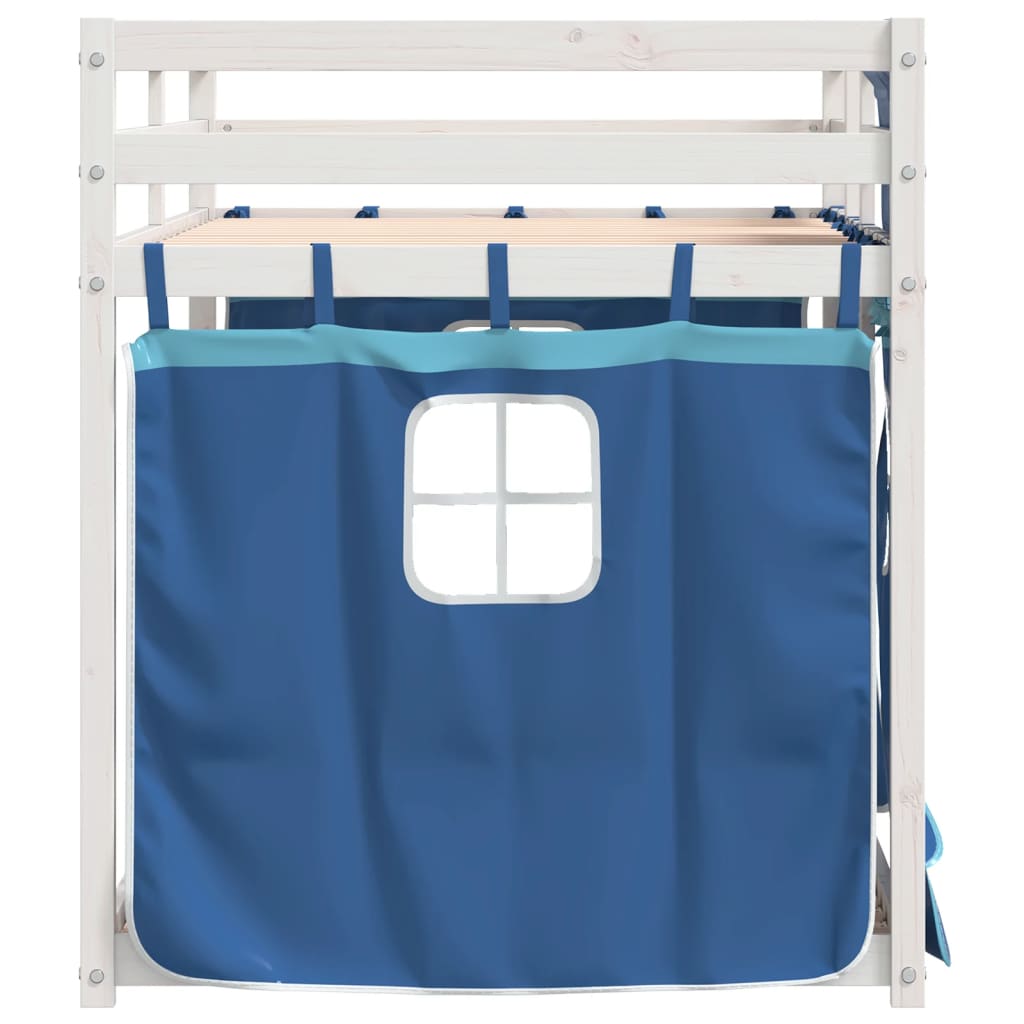 Letto a Castello senza Materasso Blu 90x200cm Massello Pino 3283896