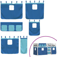 Letto a Castello senza Materasso Blu 90x200cm Massello Pino 3283896