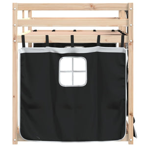 Letto a Castello senza Materasso Bianco e Nero 80x200cm in Pino 3283898
