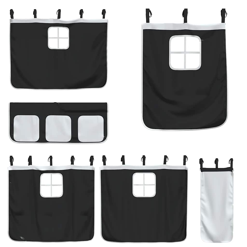 Letto a Castello senza Materasso-Struttura Letto a Castello Bianco e Nero 80x200cm in Pino 551498