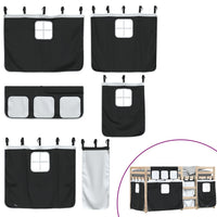 Letto a Castello senza Materasso Bianco e Nero 80x200cm in Pino 3283898