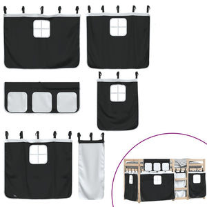 Letto a Castello senza Materasso Bianco e Nero 80x200cm in Pino 3283898