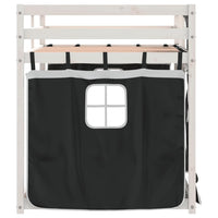 Letto a Castello senza Materasso-Struttura Letto a Castello Bianco e Nero 80x200cm in Pino 630893