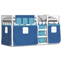 Letto a Castello senza Materasso-Struttura Letto a Castello Blu 80x200 cm Massello Pino 935641