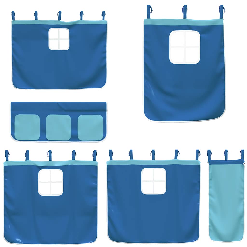 Letto a Castello senza Materasso-Struttura Letto a Castello Blu 80x200 cm Massello Pino 935641