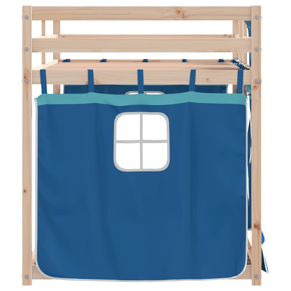 Letto a Castello senza Materasso-Struttura Letto a Castello Blu 90x190cm Massello Pino 867483