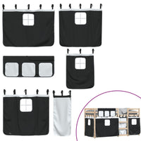 Letto a Castello senza Materasso Bianco e Nero 75x190 cm inPino 3283910