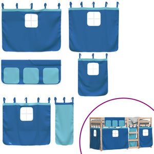 Letto a Castello senza Materasso Blu 75x190 cm Massello Pino