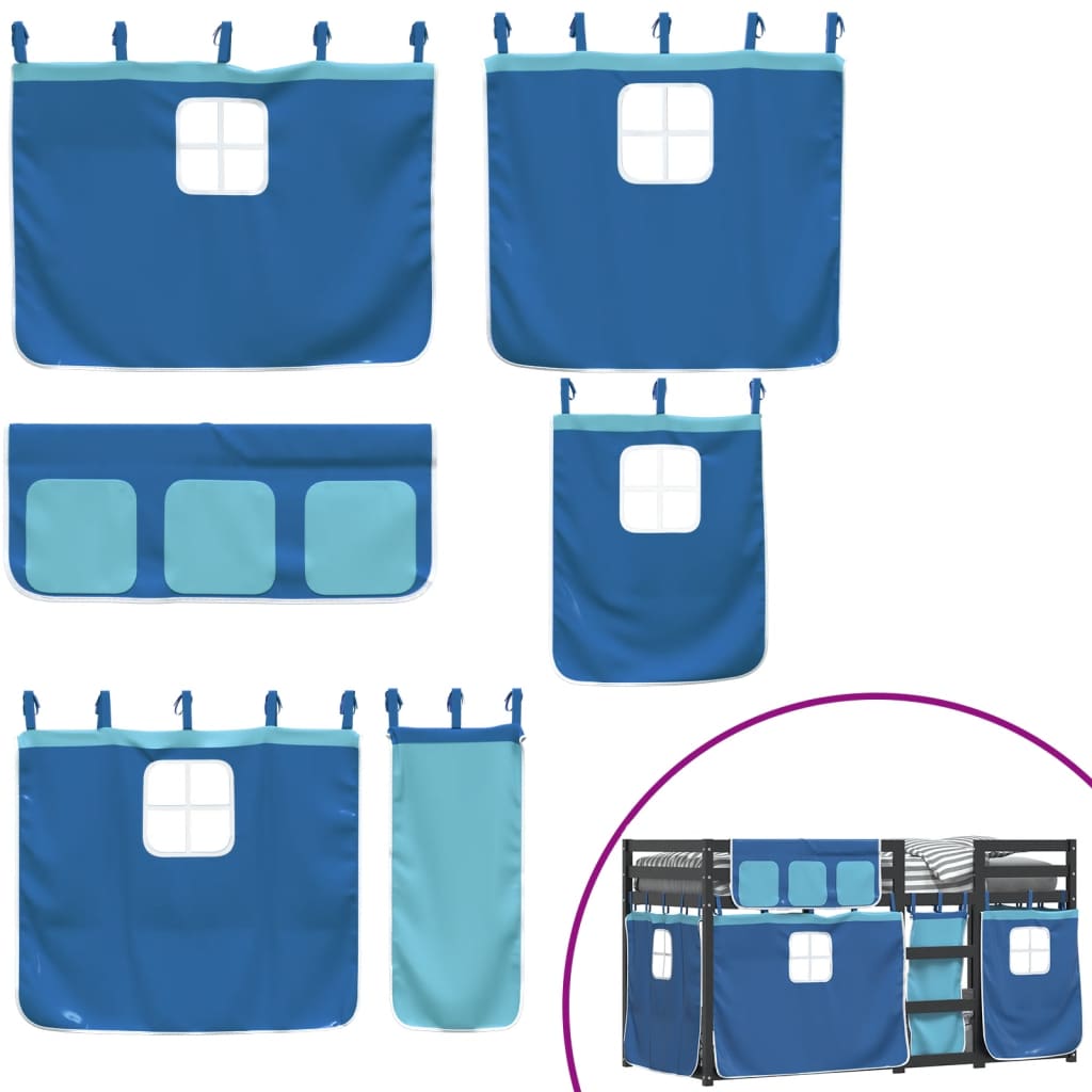 Letto a Castello senza Materasso Blu 80x200 cm Massello Pino 3283917