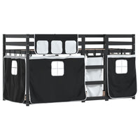 Letto a Castello senza Materasso Bianco e Nero 75x190 cm inPino 3283919