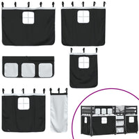 Letto a Castello senza Materasso Bianco e Nero 75x190 cm inPino 3283919