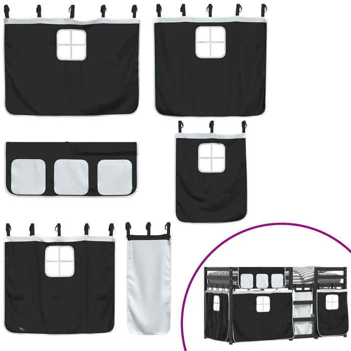 Letto a Castello senza Materasso Bianco e Nero 75x190 cm inPino 3283919