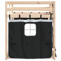 Letto a Castello senza Materasso Bianco e Nero 90x200cm in Pino 3283928