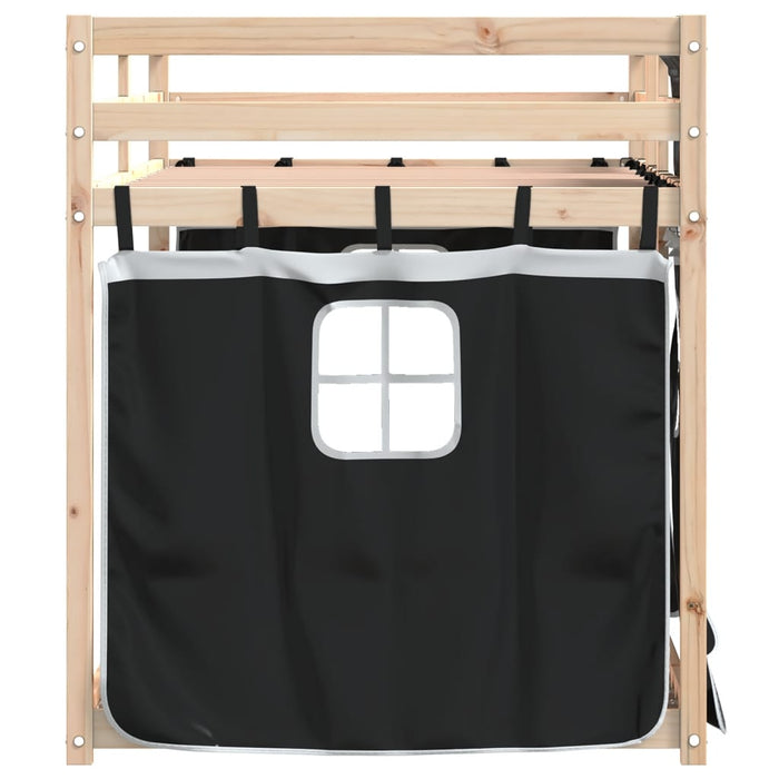 Letto a Castello senza Materasso Bianco e Nero 90x200cm in Pino 3283928