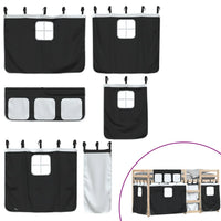 Letto a Castello senza Materasso Bianco e Nero 90x200cm in Pino 3283928