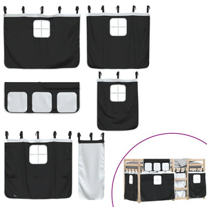 Letto a Castello senza Materasso Bianco e Nero 90x200cm in Pino 3283928