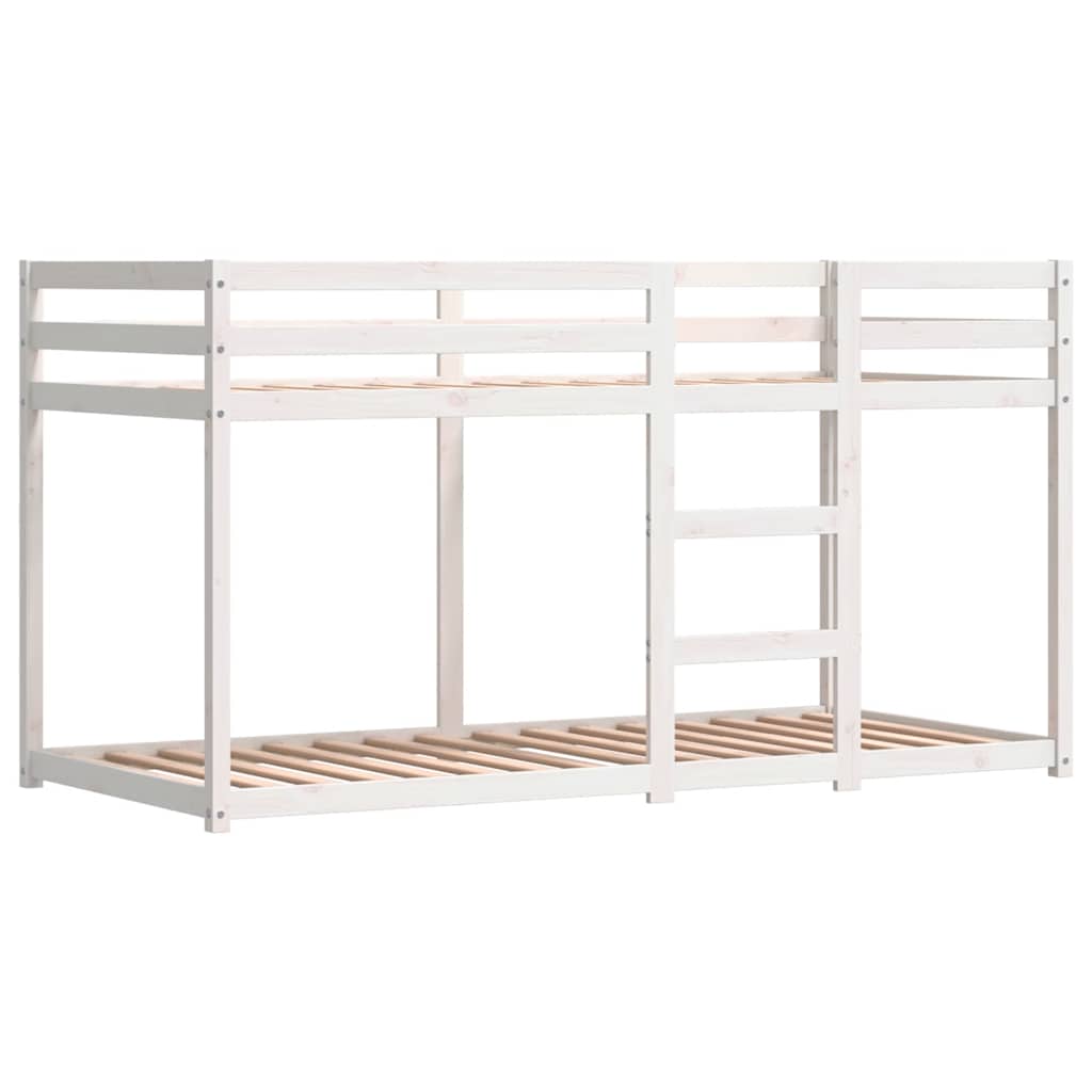Letto a Castello senza Materasso-Struttura Letto a Castello Bianco e Nero 90x200cm in Pino 184814