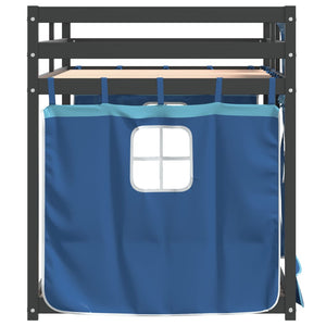 Letto a Castello senza Materasso Blu 90x200cm Massello Pino 3283935