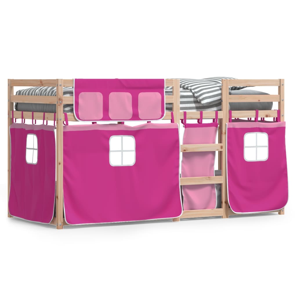 Letto a Castello senza Materasso Rosa 90x190 cm Legno di Pino 3283939