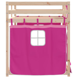 Letto a Castello senza Materasso Rosa 90x190 cm Legno di Pino