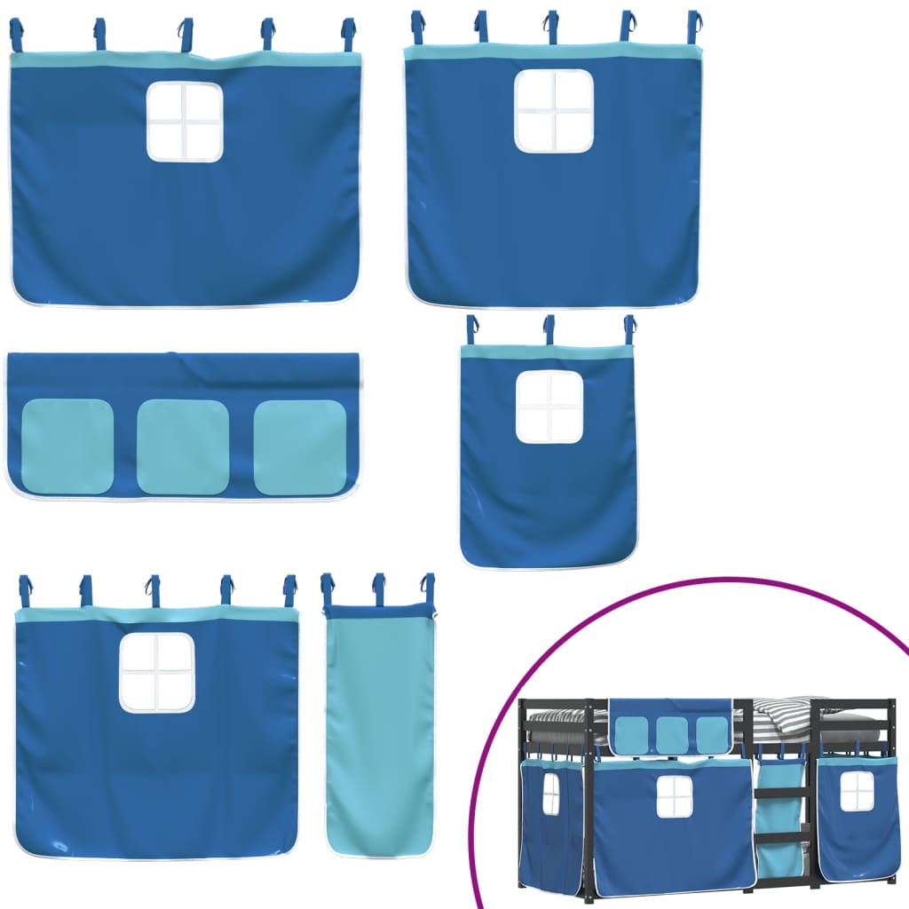 Letto a Castello senza Materasso Blu 90x190cm Massello Pino 3283944