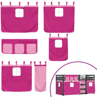 Letto a Castello senza Materasso Rosa 90x190 cm Legno di Pino 3283945