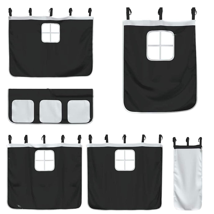 Letto a Castello senza Materasso-Struttura Letto a Castello Bianco e Nero 90x200cm in Pino 930432