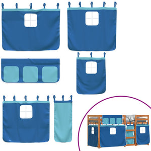 Letto a Castello senza Materasso Blu 90x190cm Massello Pino 3283950