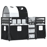 Letto a Castello senza Materasso Bianco e Nero 90x200cm in Pino 3283958