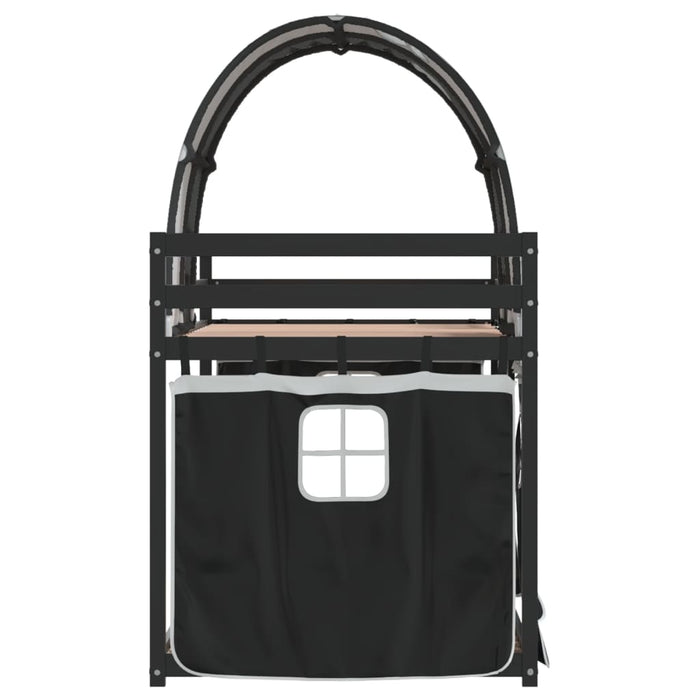 Letto a Castello senza Materasso Bianco e Nero 90x200cm in Pino 3283958