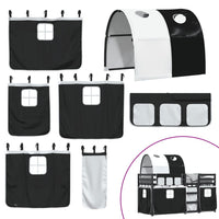 Letto a Castello senza Materasso Bianco e Nero 90x200cm in Pino 3283958