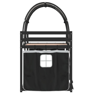 Letto a Castello senza Materasso Bianco e Nero 90x190cm in Pino 3283973