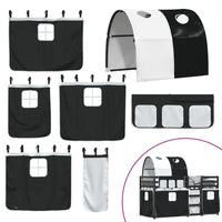 Letto a Castello senza Materasso Bianco e Nero 90x190cm in Pino 3283973