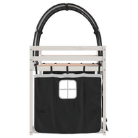 Letto a Castello senza Materasso-Struttura Letto a Castello Bianco e Nero 90x200cm in Pino 690457