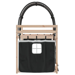 Letto a Castello senza Materasso Bianco e Nero 80x200cm in Pino 3283988