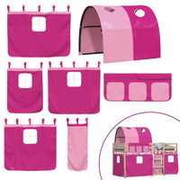 Letto a Castello senza Materasso Rosa 80x200 cm Legno di Pino