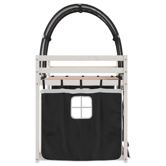 Letto a Castello senza Materasso-Struttura Letto a Castello Bianco e Nero 80x200cm in Pino 939011