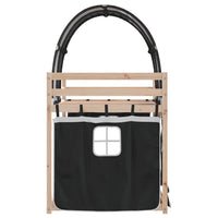 Letto a Castello senza Materasso-Struttura Letto a Castello Bianco e Nero 90x190cm in Pino 977328