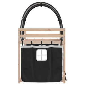 Letto a Castello senza Materasso-Struttura Letto a Castello Bianco e Nero 90x190cm in Pino 977328