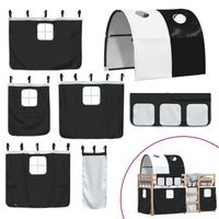 Letto a Castello senza Materasso Bianco e Nero 75x190 cm inPino