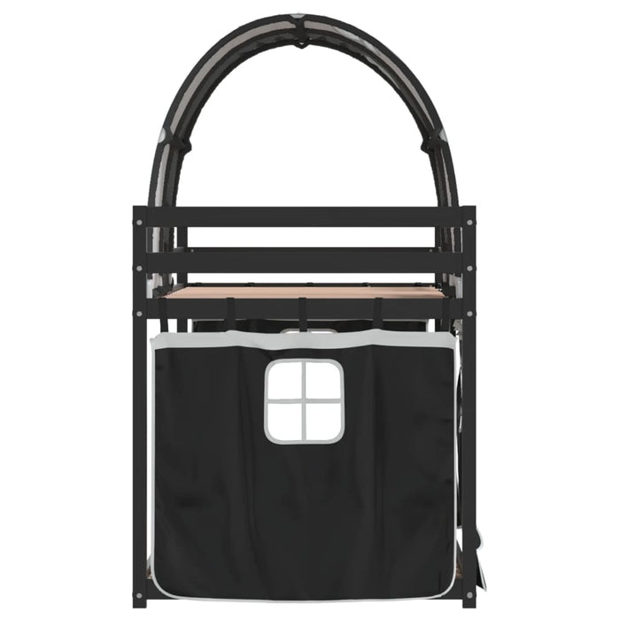 Letto a Castello senza Materasso Bianco e Nero 80x200cm in Pino 3284006