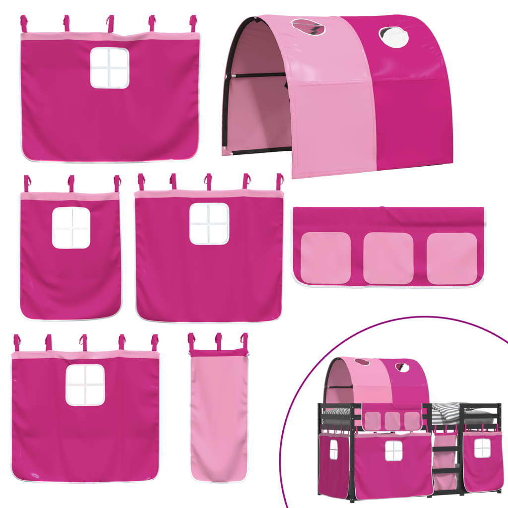 Letto a Castello senza Materasso Rosa 80x200 cm Legno di Pino 3284008