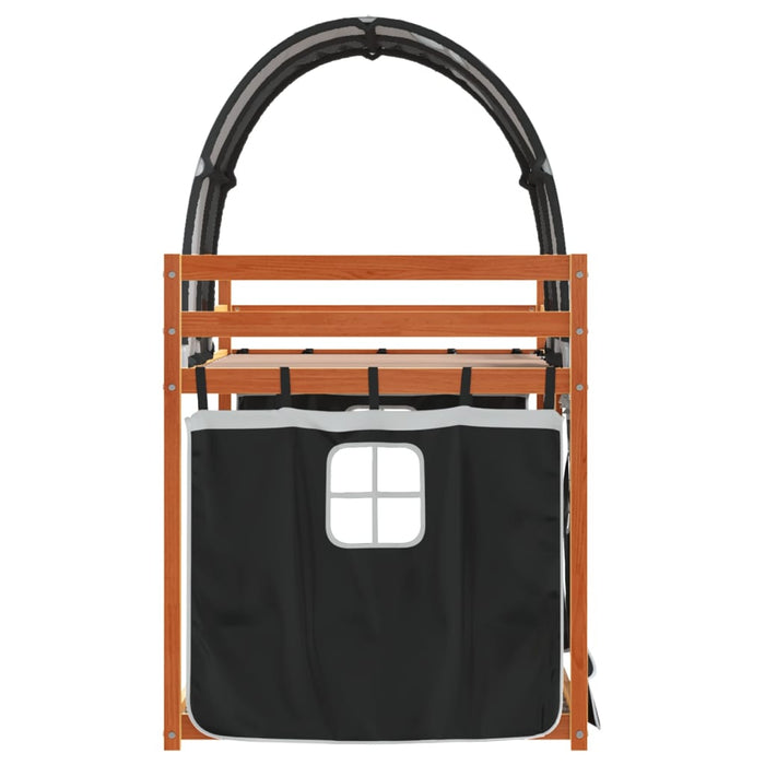 Letto a Castello senza Materasso Bianco e Nero 75x190 cm inPino