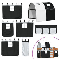 Letto a Castello senza Materasso Bianco e Nero 75x190 cm inPino 3284015