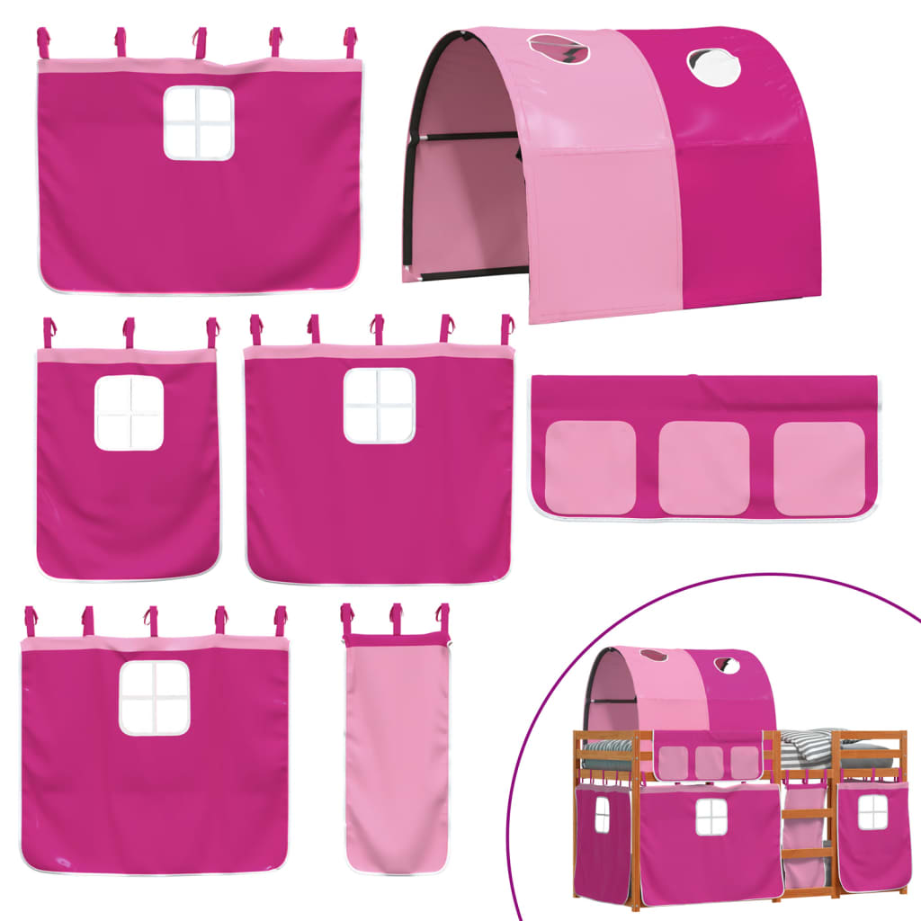 Letto a Castello senza Materasso Rosa 75x190 cm Legno di Pino 3284017