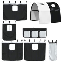 Letto a Castello senza Materasso-Struttura Letto a Castello Bianco e Nero 90x200cm in Pino 662101