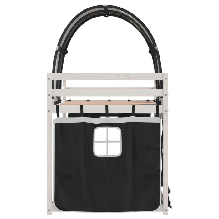 Letto a Castello senza Materasso Bianco e Nero 90x200cm in Pino 3284021