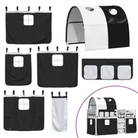 Letto a Castello senza Materasso Bianco e Nero 90x200cm in Pino 3284021