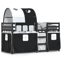 Letto a Castello senza Materasso Bianco e Nero 90x200cm in Pino 3284024